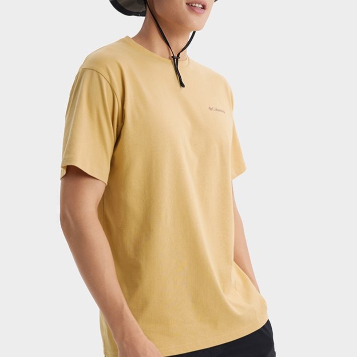 40 代 ファッション メンズ アウトドア風景バックプリントＴシャツ