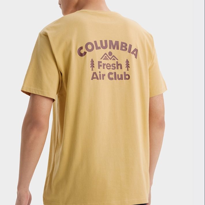 40 代 ファッション メンズ アウトドア風景バックプリントＴシャツ