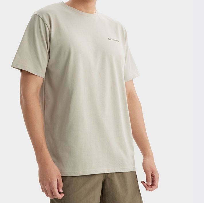 40 代 ファッション メンズ アウトドア風景バックプリントＴシャツ