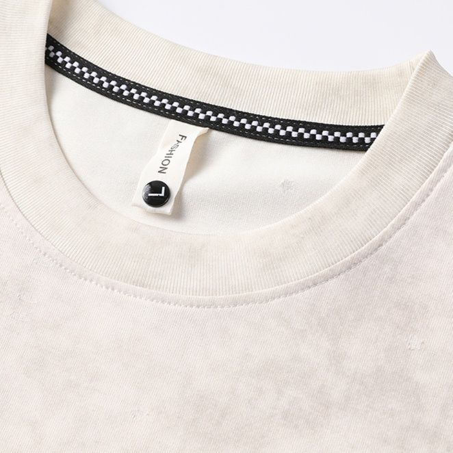 40 代 ファッション メンズ 大人の風格 ベロア調クルーネックTシャツ