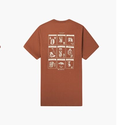 40 代 ファッション メンズ アウトドア感性 バックロゴ Tシャツ