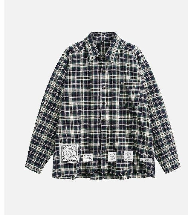 40 代 メンズ ファッション チェック柄長袖シャツ秋冬メンズカジュアル