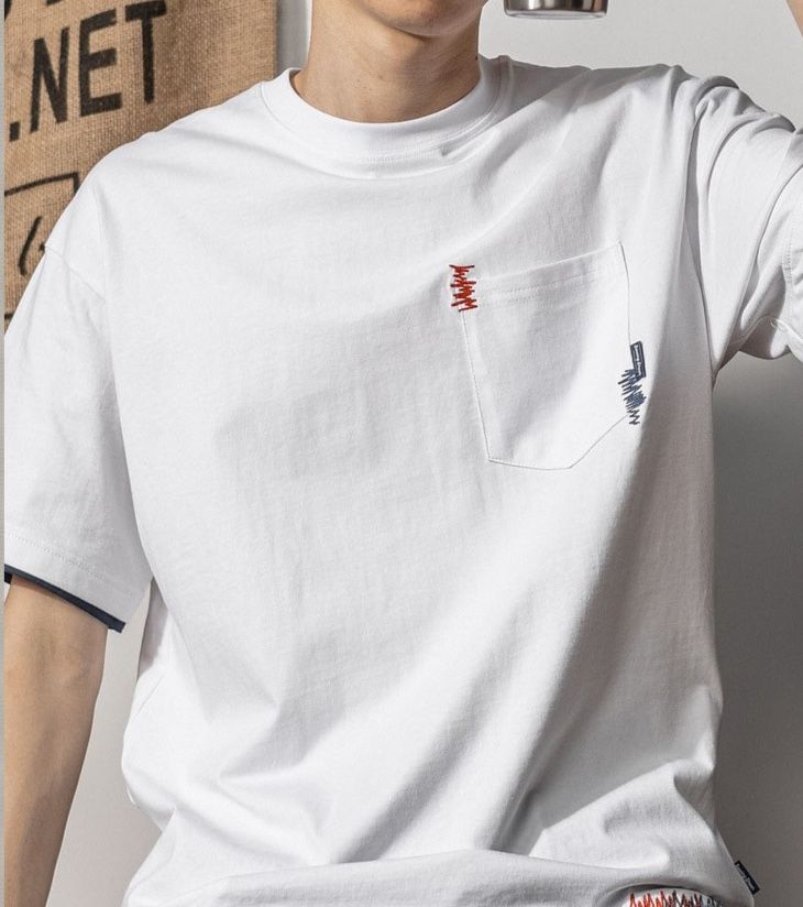 40 代 メンズ ファッション 刺繍入り半袖Tシャツ 大人カジュアル 