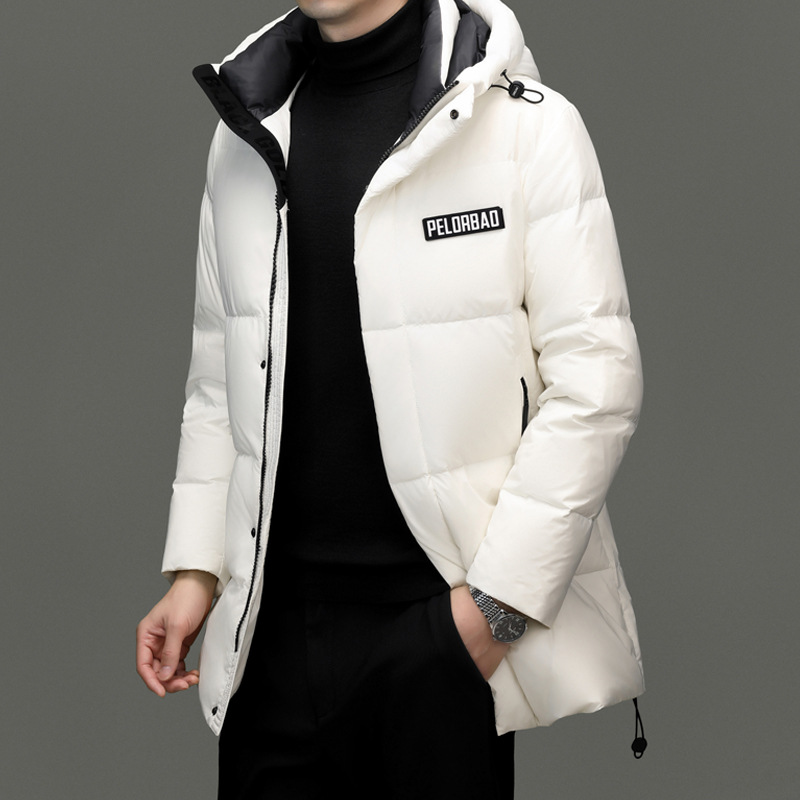 40 代 メンズ ファッション フード付きロング丈中綿 ダウン