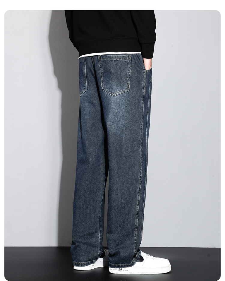 40 代 ファッション メンズ 余裕シルエット デニムワイドパンツ