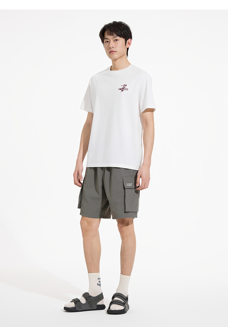 40 代 ファッション メンズ リラックス多機能ハーフカーゴパンツ
