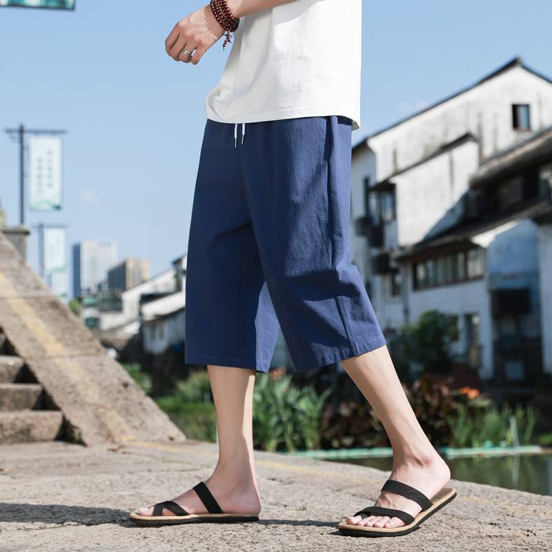 40 代 ファッション メンズ 涼やか七分丈リラックスパンツ