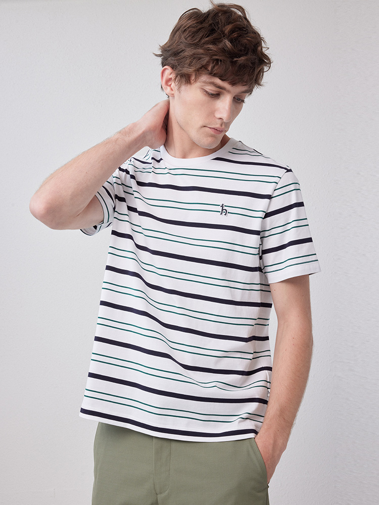 40 代 ファッション メンズ さわやか爽快マルチボーダーＴシャツ