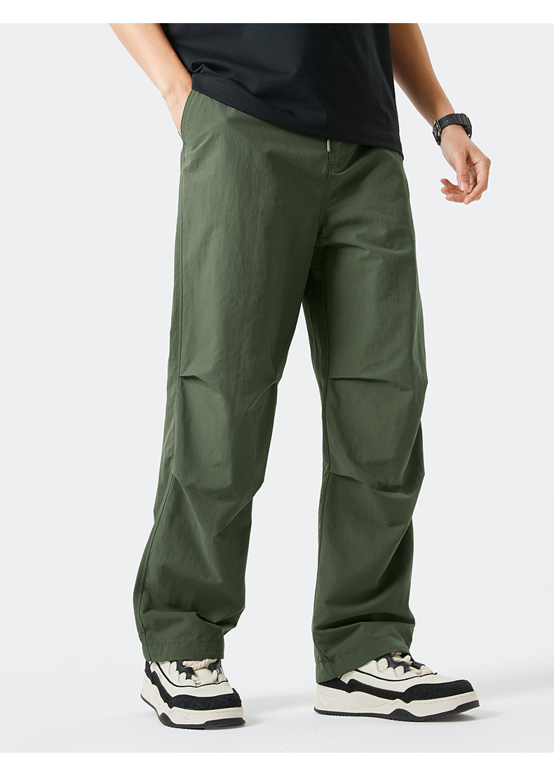 40 代 ファッション メンズ 撥水加工ワイドシルエットパンツ