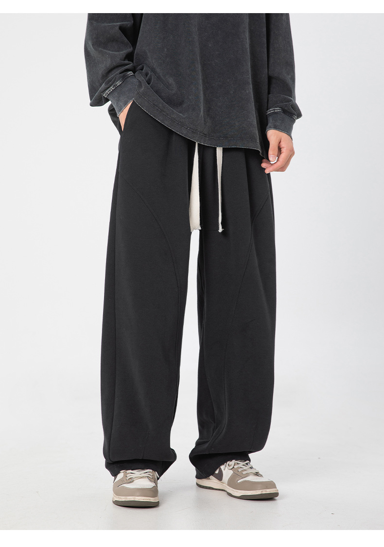 40 代 ファッション メンズ メンズ ゆったりドレープ ワイドパンツ 上質スウェット 全2色