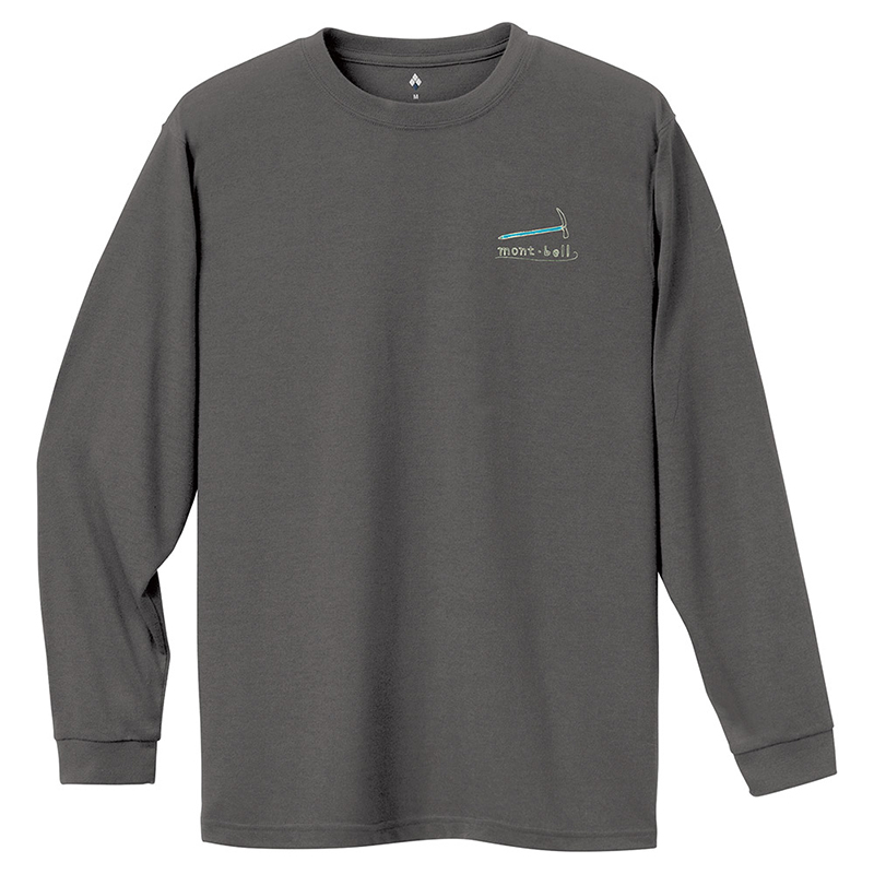 40 代 ファッション メンズ 山岳道具イラスト 長袖Tシャツ