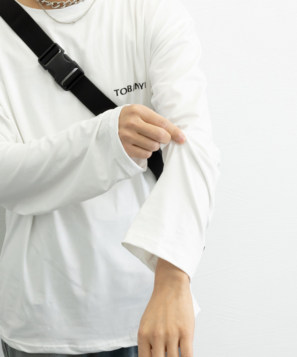 40 代 ファッション メンズ メンズ長袖Tシャツ シンプルロゴ 40代向け