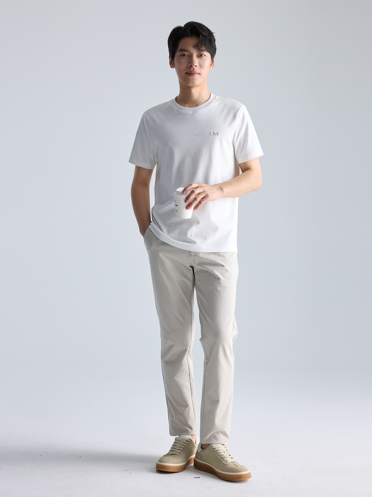 40 代 ファッション メンズ シンプル胸元ワンポイント半袖Tシャツ