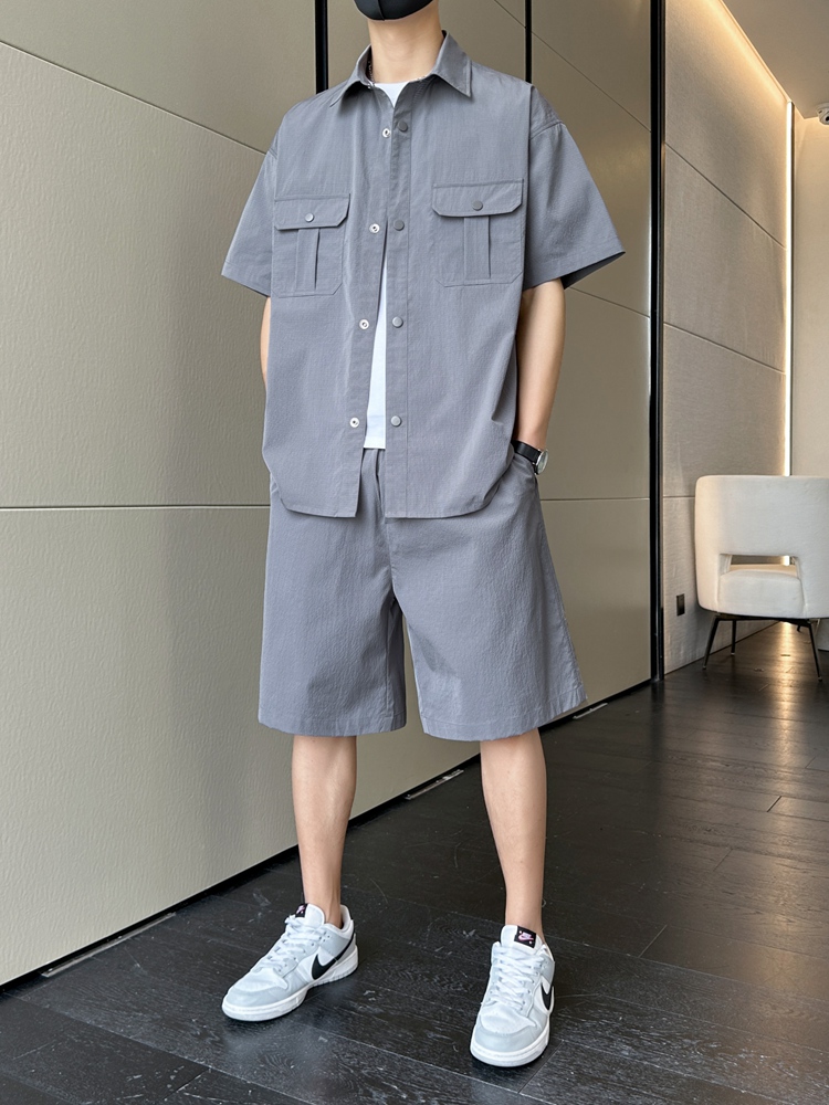 40 代 ファッション メンズ 大人の余裕 ダブルポケット半袖シャツ