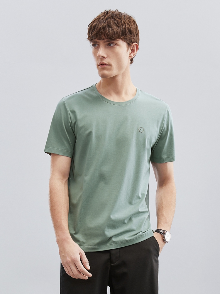 40 代 ファッション メンズ 洗練シンプル クルーネックTシャツ