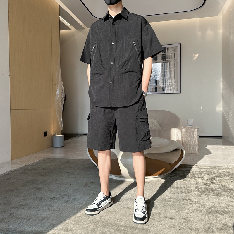 40 代 ファッション メンズ 大人の余裕 ダブルポケット半袖シャツ