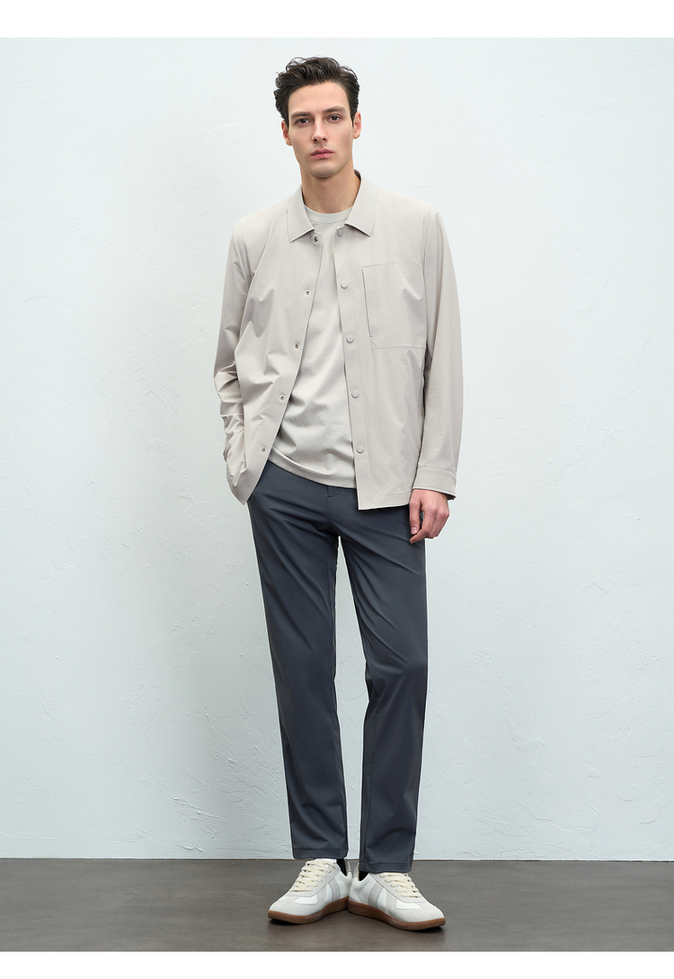 40 代 ファッション メンズ 洗練シルエット シャツジャケット