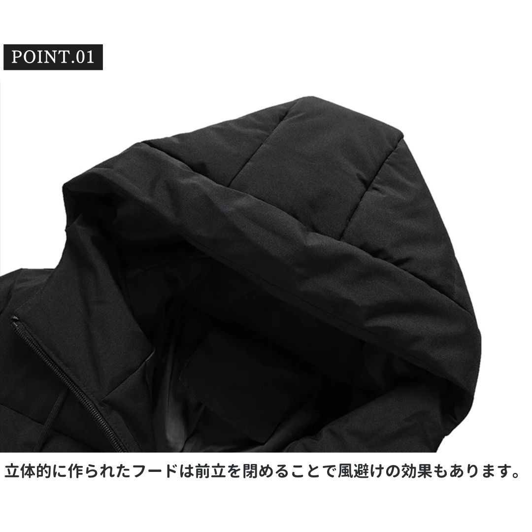 40 代 ファッション メンズ メンズダウン フード付き厚手冬用上着 全3色