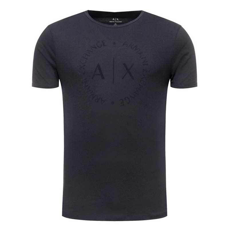 40 代 ファッション メンズ 円形ロゴ入り洗練半袖Tシャツ
