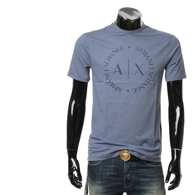 40 代 ファッション メンズ 円形ロゴ入り洗練半袖Tシャツ