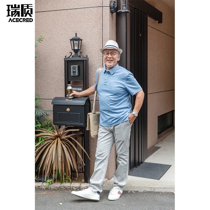 40 代 ファッション メンズ 大人の余裕 コットンポロシャツ