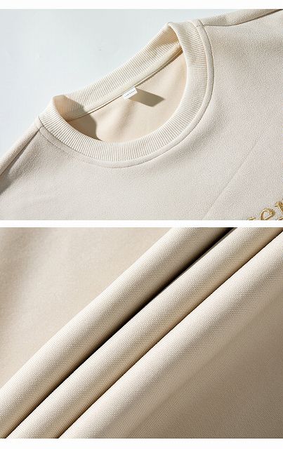 40 代 ファッション メンズ 上質スエード 刺繍入り スウェットシャツ 秋冬 全4色
