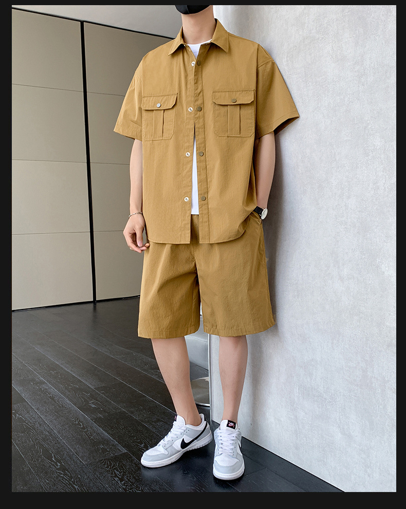 40 代 ファッション メンズ 大人の余裕 ダブルポケット半袖シャツ