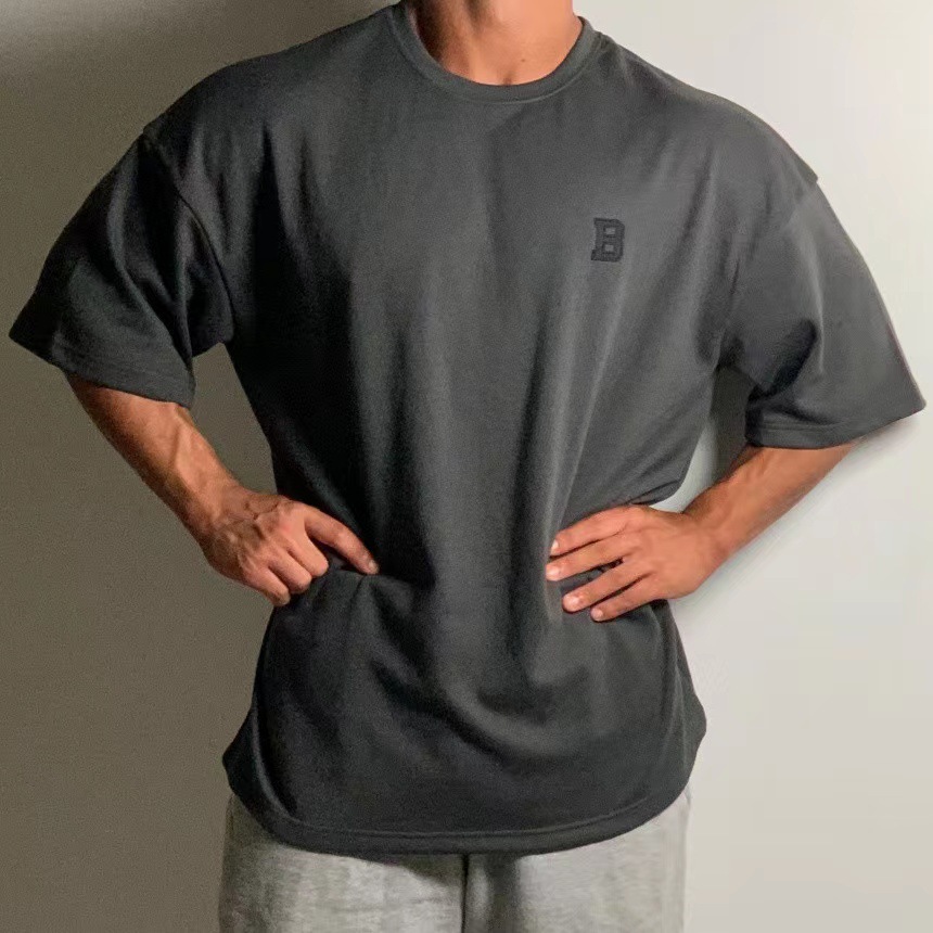 40 代 ファッション メンズ ゆったり着こなす B字ロゴ 半袖Tシャツ 全4色