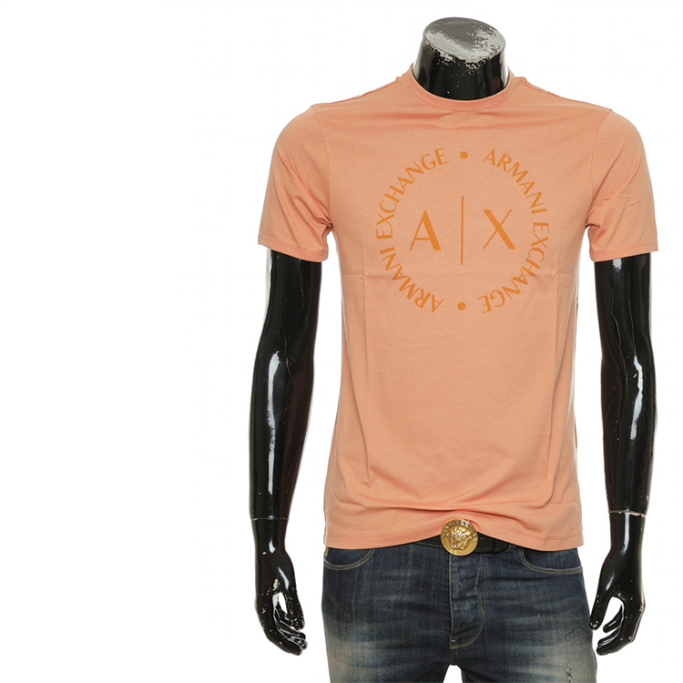 40 代 ファッション メンズ 円形ロゴ入り洗練半袖Tシャツ