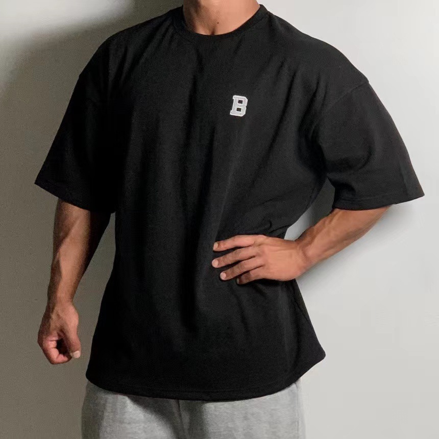 40 代 ファッション メンズ ゆったり着こなす B字ロゴ 半袖Tシャツ 全4色