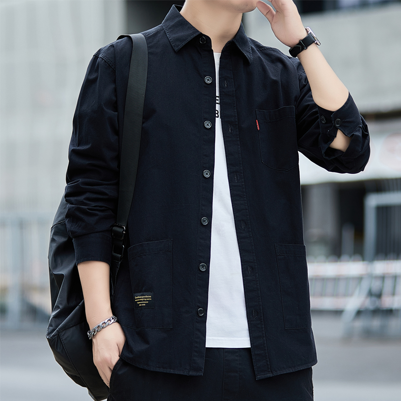 40 代 ファッション メンズ マルチポケット ワークシャツ