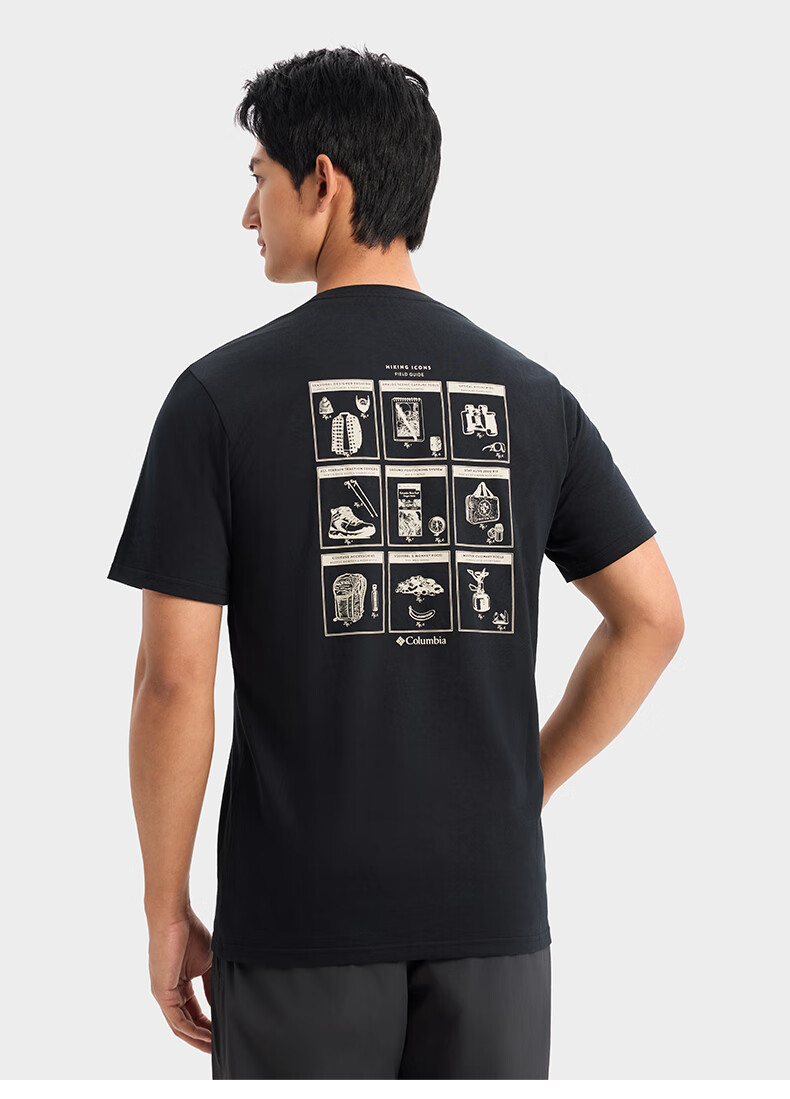 40 代 ファッション メンズ アウトドア感性 バックロゴ Tシャツ