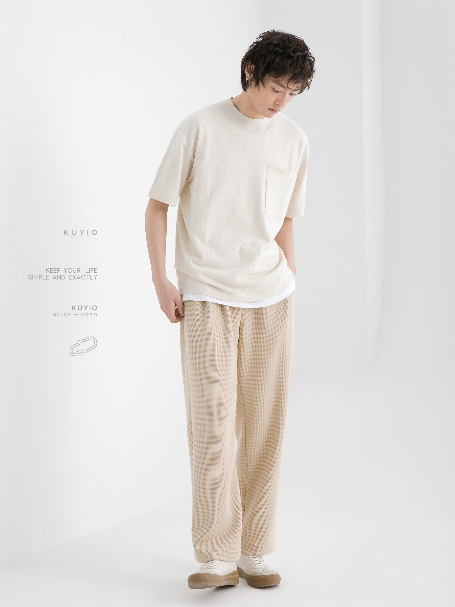 40 代 ファッション メンズ 洗練ポケット付き重ね着風Tシャツ
