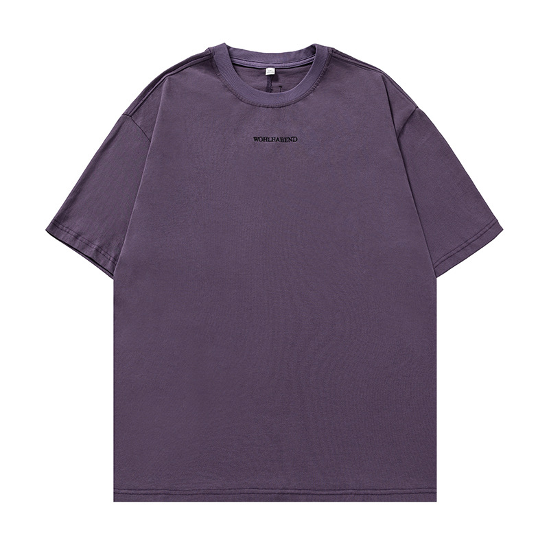 40 代 ファッション メンズ バックロゴ入り ラウンドネック Tシャツ 男女兼用 全3色