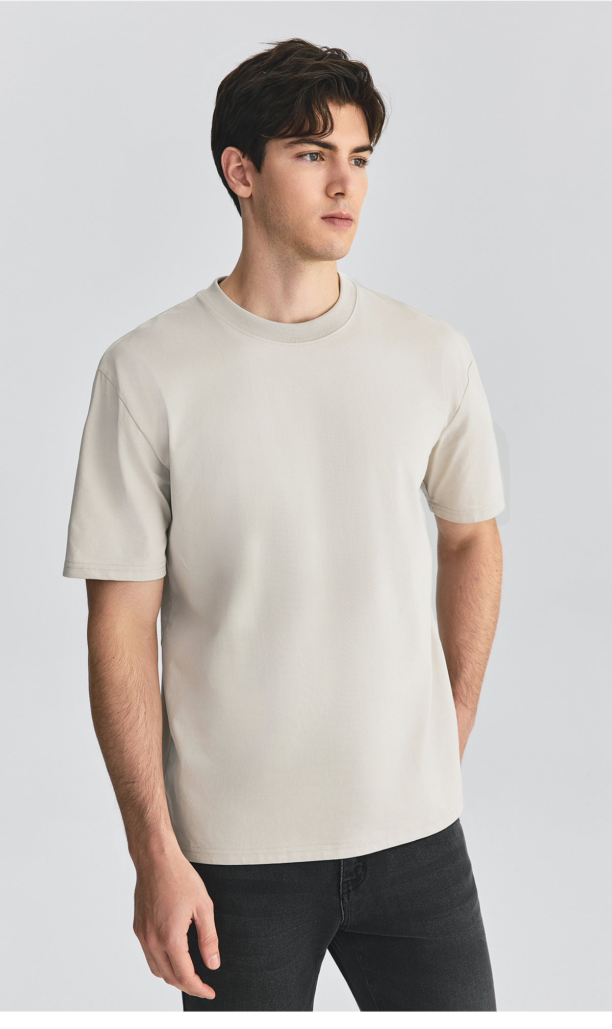 40 代 ファッション メンズ 上質コットン クルーネック 半袖Tシャツ