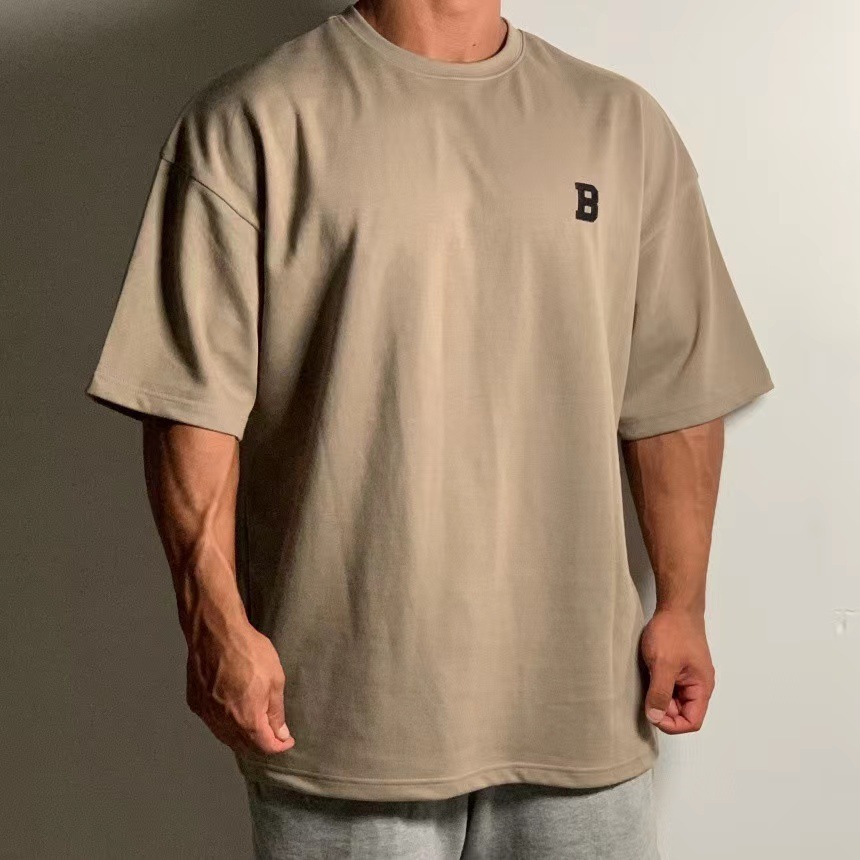 40 代 ファッション メンズ ゆったり着こなす B字ロゴ 半袖Tシャツ 全4色