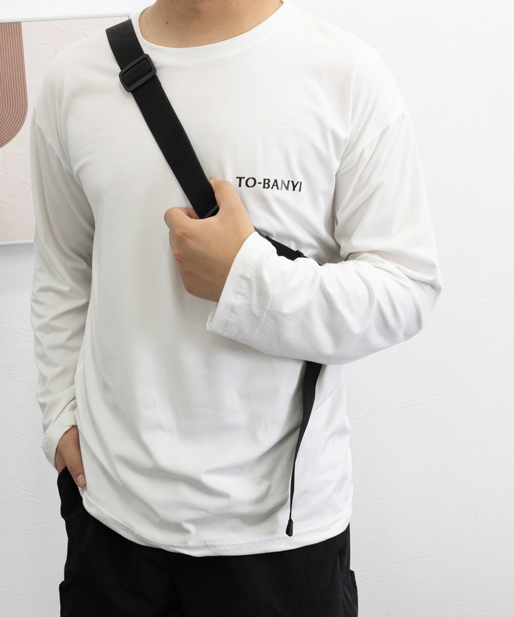 40 代 ファッション メンズ メンズ長袖Tシャツ シンプルロゴ 40代向け