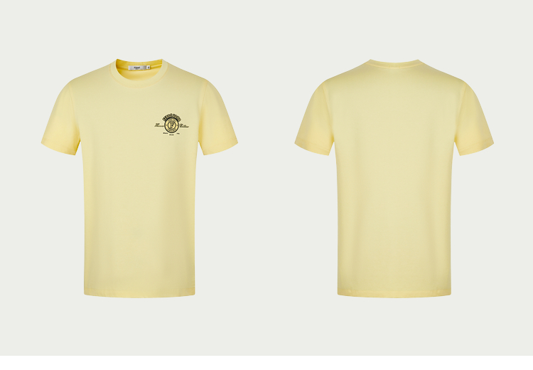 40 代 ファッション メンズ 胸元エンブレム 上質クルーネックTシャツ
