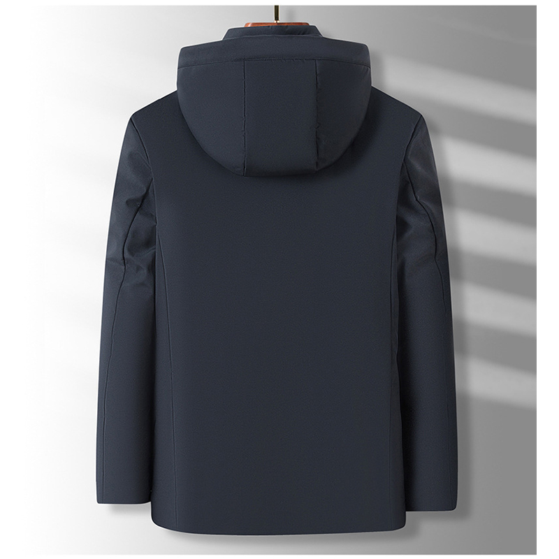 40 代 ファッション メンズ 裏起毛フード付きジャケット 防寒厚手通勤コート