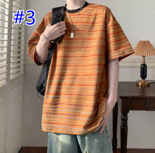 40 代 ファッション メンズ メンズ マルチボーダー 半袖Tシャツ カジュアル