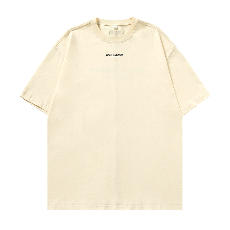 40 代 ファッション メンズ バックロゴ入り ラウンドネック Tシャツ 男女兼用 全3色