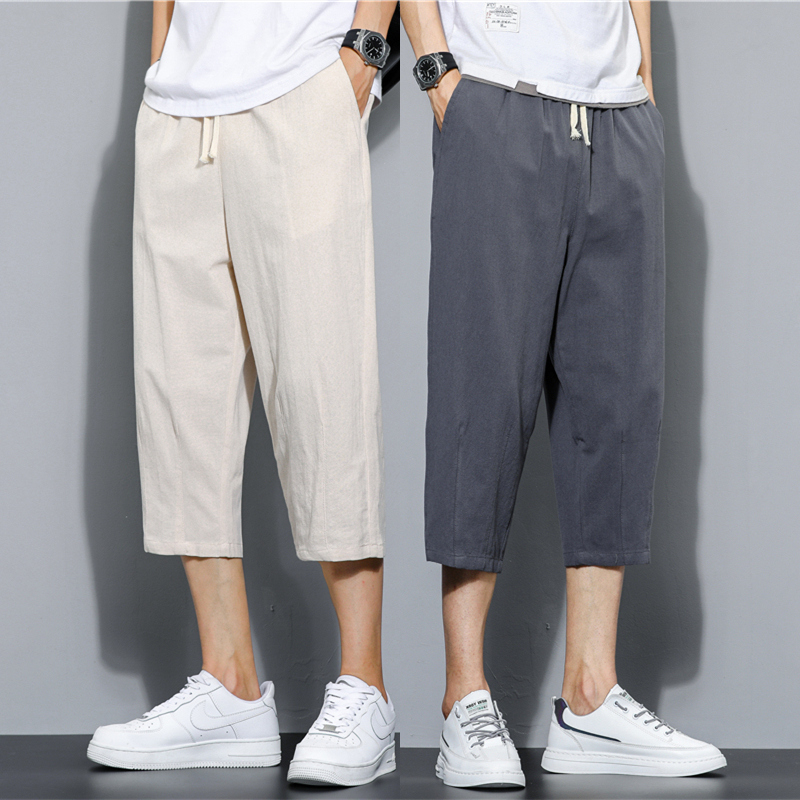 40 代 ファッション メンズ 涼感リラックス七分丈パンツ