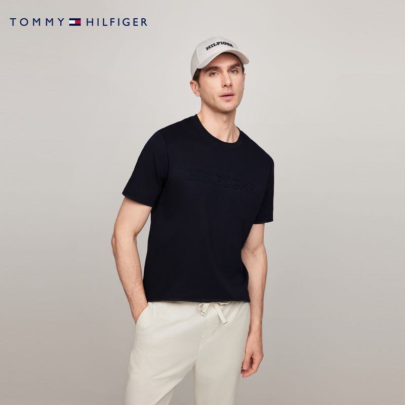 40 代 ファッション メンズ 立体感エンボス加工クラシックティーシャツ