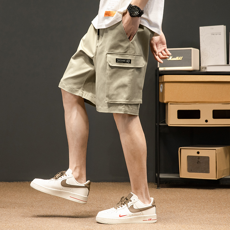 40 代 ファッション メンズ マルチポケット カーゴハーフパンツ