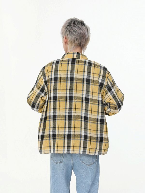 40 代 メンズ ファッション 男性チェック柄長袖シャツ春秋新作全3色男女兼用