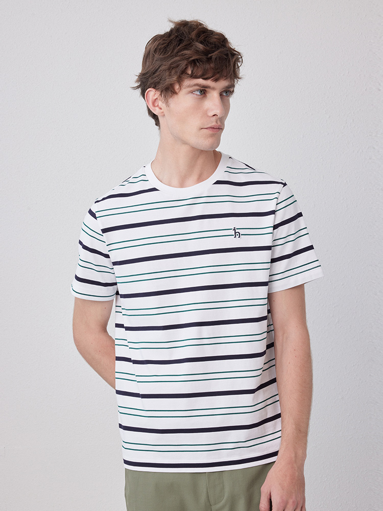 40 代 ファッション メンズ さわやか爽快マルチボーダーＴシャツ
