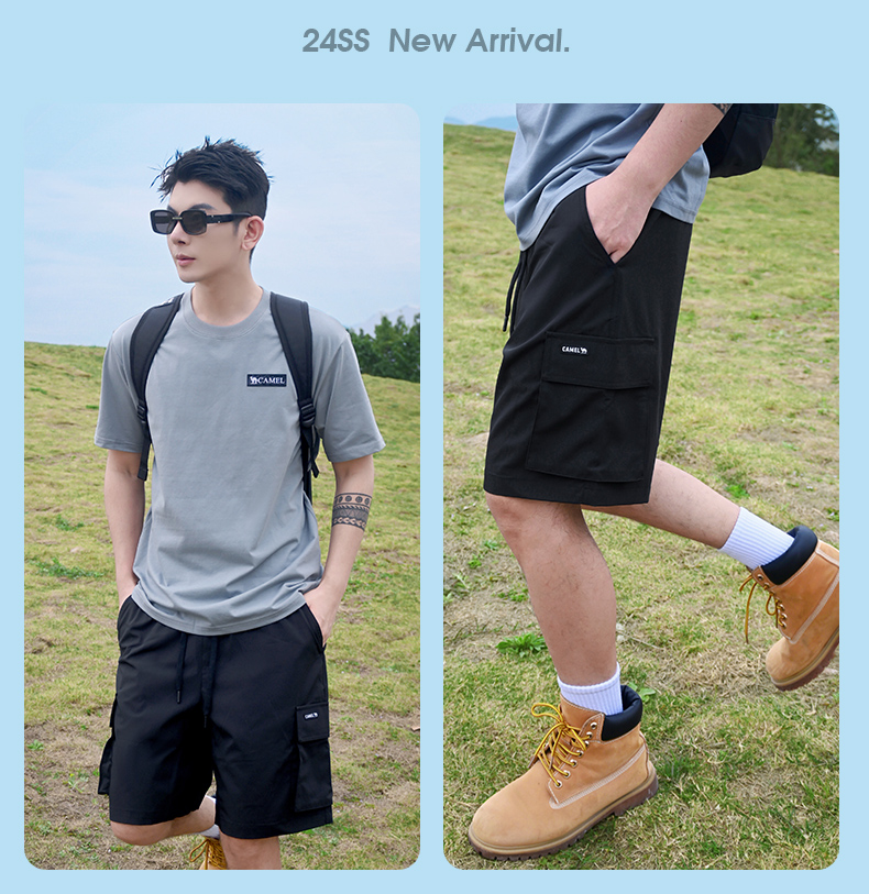 40 代 ファッション メンズ 速乾機能付きカーゴハーフパンツ