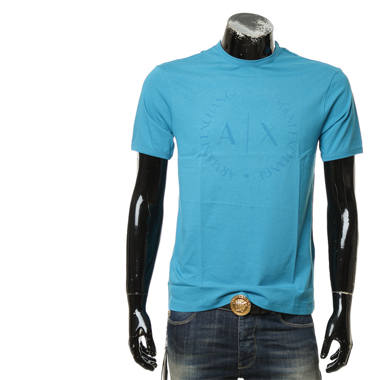 40 代 ファッション メンズ 円形ロゴ入り洗練半袖Tシャツ