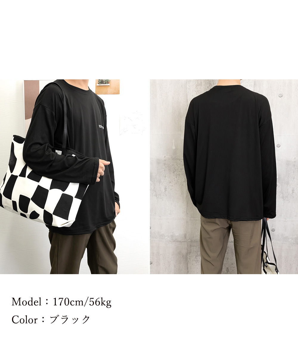 40 代 ファッション メンズ メンズ長袖Tシャツ シンプルロゴ 40代向け