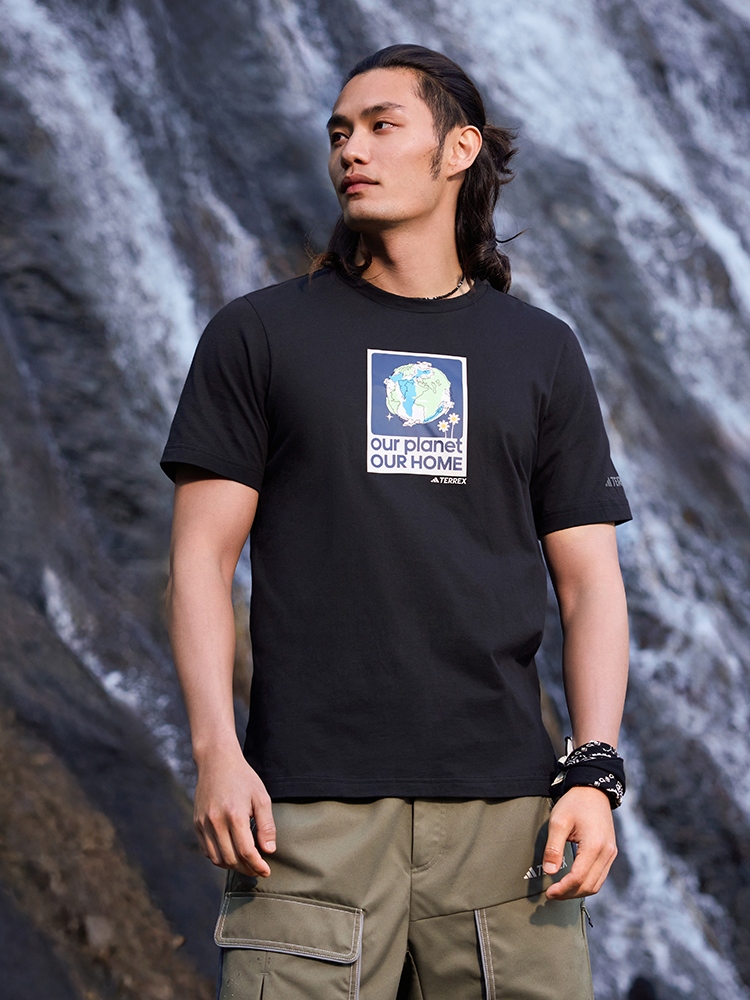 40 代 ファッション メンズ 地球メッセージ アウトドアTシャツ